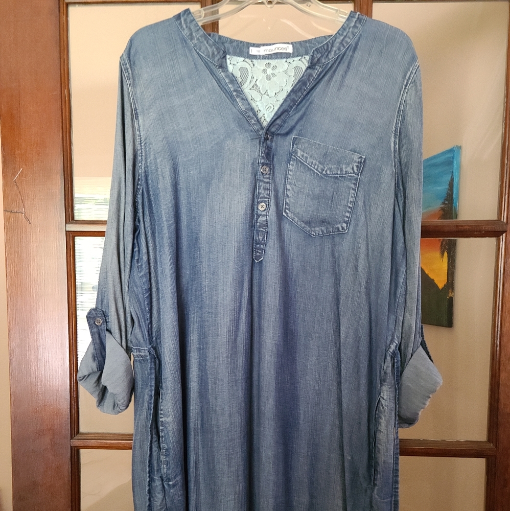 Maurices denim look dress size 1 (plus)